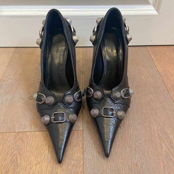 BALENCIAGA Cagole Embellished Leather Pumps - Picture 1 of 5